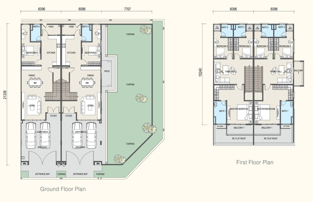 FLOOR PLAN - 2-Storey Terrace House - ALUNA